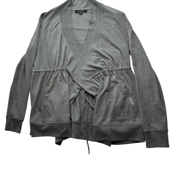 All Saints Gray Wrap Cardigan Sweater. Size Women's US 4.  Gina Drape Jacket - Picture 5 of 13